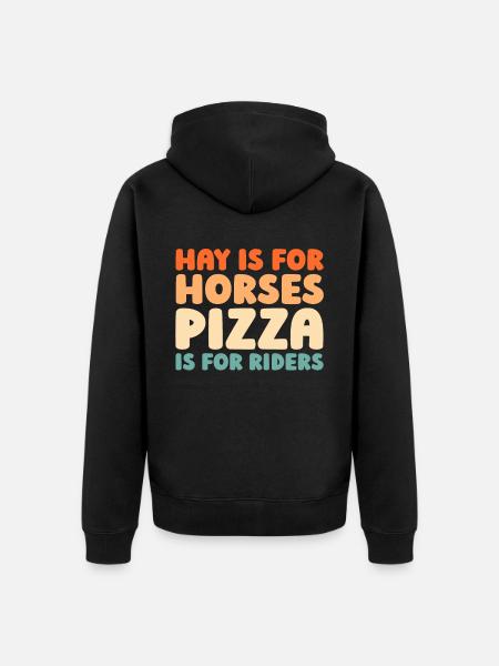 Pferd Reitsport Pizza - Unisex Premium Bio Zip Hoodie - Schwarz