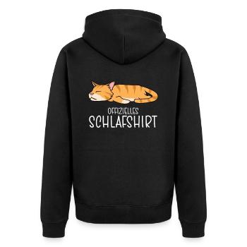 Chemise de nuit officielle Pyjama chat - Veste à capuche bio Premium Unisexe - noir - Dos - Nico (187cm)