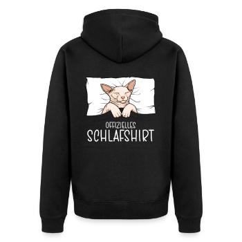 Chemise de nuit officielle Pyjama Chat Sphynx - Veste à capuche bio Premium Unisexe - noir - Dos - Nico (187cm)