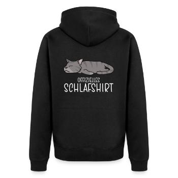 Chemise de nuit officielle Pyjama chat - Veste à capuche bio Premium Unisexe - noir - Dos - Nico (187cm)