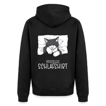 Chemise de nuit officielle Pyjama chat - Veste à capuche bio Premium Unisexe - noir - Dos - Nico (187cm)