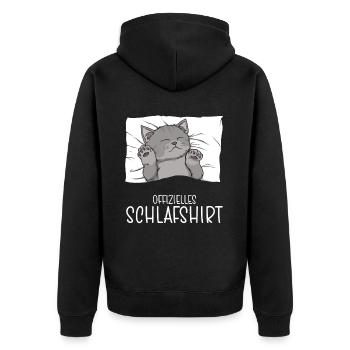 Chemise de nuit officielle Pyjama chat - Veste à capuche bio Premium Unisexe - noir - Dos - Nico (187cm)