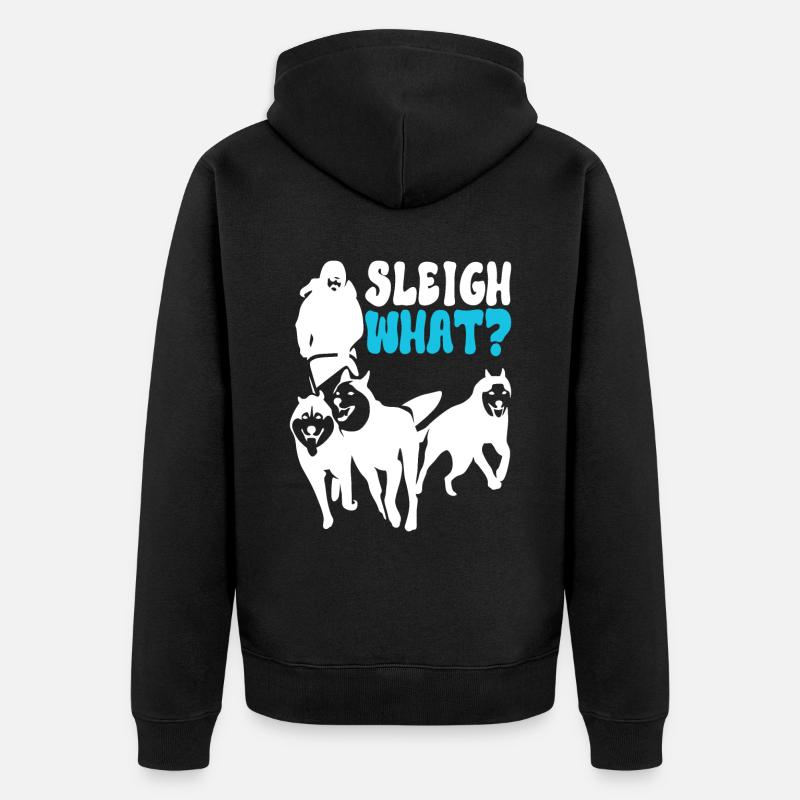 Schlittenfahren Schlittenhunde - Unisex Premium Bio Zip Hoodie - Schwarz