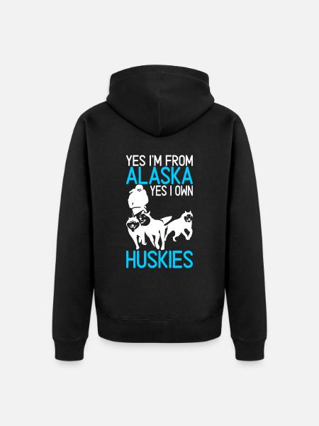 Sledding Sled dogs - Unisex Premium Organic Zip Hoodie - black