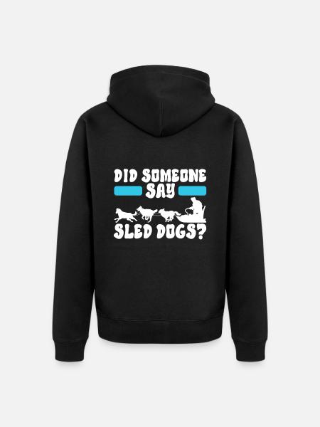 Sledding Sled dogs - Unisex Premium Organic Zip Hoodie - black