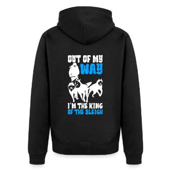 Sledding Sled dogs - Unisex Premium Organic Zip Hoodie - black - Back - Nico (187cm)