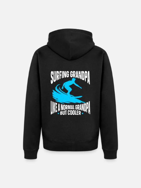 Surfing Surfer - Unisex Premium Organic Zip Hoodie - black