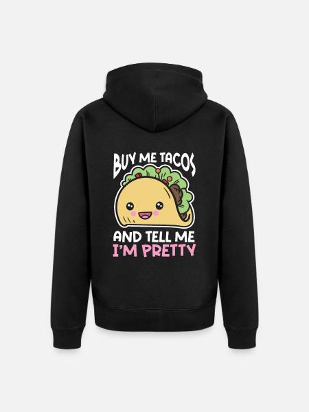 Funny Taco - Unisex Premium Organic Zip Hoodie - black