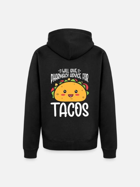 Funny Taco - Unisex Premium Organic Zip Hoodie - black