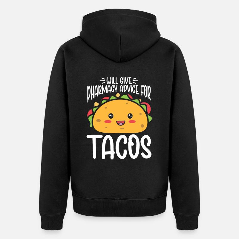 Taco drôle - Veste à capuche bio Premium Unisexe - noir