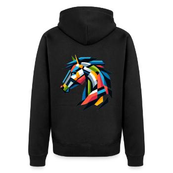 Cheval abstrait cheval - Veste à capuche bio Premium Unisexe - noir - Dos - Nico (187cm)