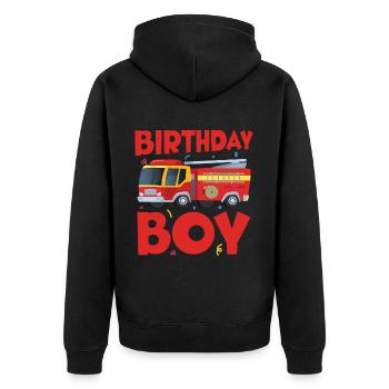 Garçon D’anniversaire Pompier Garçon D’anniversaire - Veste à capuche bio Premium Unisexe - noir - Dos - Nico (187cm)