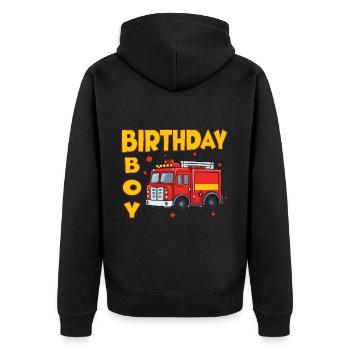 Garçon D’anniversaire Pompier Garçon D’anniversaire - Veste à capuche bio Premium Unisexe - noir - Dos - Nico (187cm)