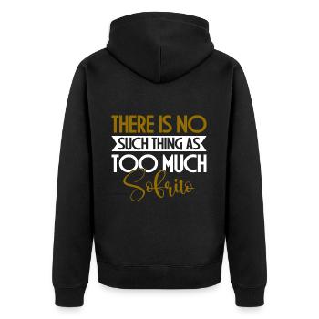 Design « Ne touchez pas à mon Sofrito ou à ma fille » - Veste à capuche bio Premium Unisexe - noir - Dos - Nico (187cm)