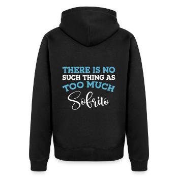 Design « Ne touchez pas à mon Sofrito ou à ma fille » - Veste à capuche bio Premium Unisexe - noir - Dos - Nico (187cm)
