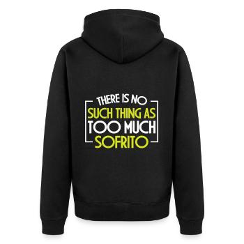 Design « Ne touchez pas à mon Sofrito ou à ma fille » - Veste à capuche bio Premium Unisexe - noir - Dos - Nico (187cm)