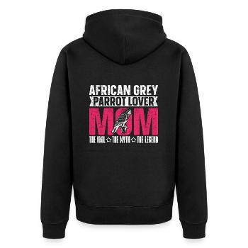 Amoureux du perroquet gris africain maman le propriétaire du perroquet - Veste à capuche bio Premium Unisexe - noir - Dos - Nico (187cm)