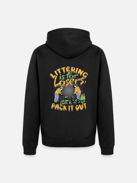 Umweltschützer Recyceln - Unisex Premium Bio Zip Hoodie - Schwarz