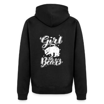 Girl who loves Bears - Unisex Premium Organic Zip Hoodie - black - Back - Nico (187cm)