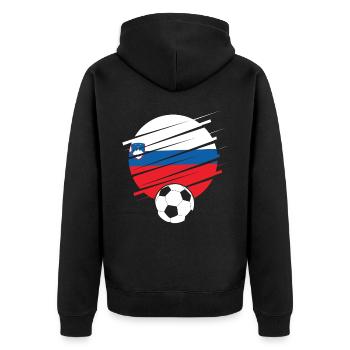 Slowenien Geschenk Europe Nation Slovenija - Unisex Premium Bio Zip Hoodie - Schwarz - Hinten - Nico (187cm)