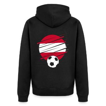 Austria Österreich Wien Steiermark Tirol - Unisex Premium Bio Zip Hoodie - Schwarz - Hinten - Nico (187cm)