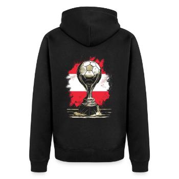 Austria Österreich Wien Steiermark Tirol - Unisex Premium Bio Zip Hoodie - Schwarz - Hinten - Nico (187cm)