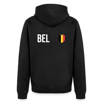 Belgique Belgique Belgique Belgique Bruxelles Football - Veste à capuche bio Premium Unisexe - noir - Dos - Nico (187cm)