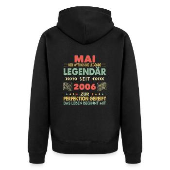 18e anniversaire mai millésime 2006 idée cadeau - Veste à capuche bio Premium Unisexe - noir - Dos - Nico (187cm)