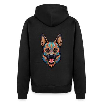 Berger allemand Dia De Muertos Sugar Skull Design - Veste à capuche bio Premium Unisexe - noir - Dos - Nico (187cm)