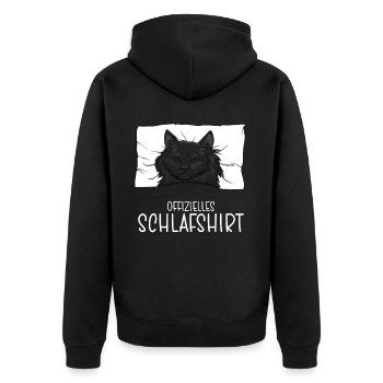 Chemise de nuit officielle Pyjama chat - Veste à capuche bio Premium Unisexe - noir - Dos - Nico (187cm)