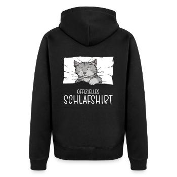 Chemise de nuit officielle Pyjama chat - Veste à capuche bio Premium Unisexe - noir - Dos - Nico (187cm)