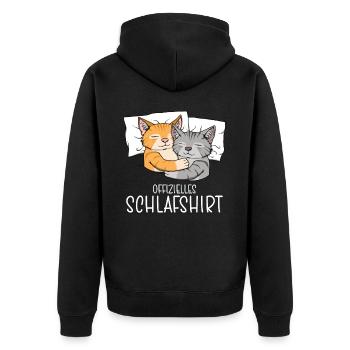 Chemise de nuit officielle Pyjama chat - Veste à capuche bio Premium Unisexe - noir - Dos - Nico (187cm)