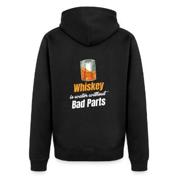 Whiskey is water without any bad ingredients. - Unisex Premium Organic Zip Hoodie - black - Back - Nico (187cm)