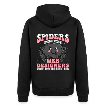 Vogelspinne Tarantula Terraristik Amphibie Spinne - Unisex Premium Bio Zip Hoodie - Schwarz - Hinten - Nico (187cm)