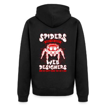 Vogelspinne Tarantula Terraristik Amphibie Spinne - Unisex Premium Bio Zip Hoodie - Schwarz - Hinten - Nico (187cm)