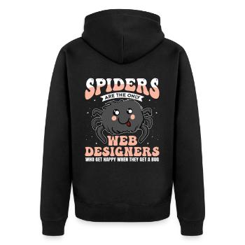 Vogelspinne Tarantula Terraristik Amphibie Spinne - Unisex Premium Bio Zip Hoodie - Schwarz - Hinten - Nico (187cm)
