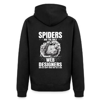 Vogelspinne Tarantula Terraristik Amphibie Spinne - Unisex Premium Bio Zip Hoodie - Schwarz - Hinten - Nico (187cm)