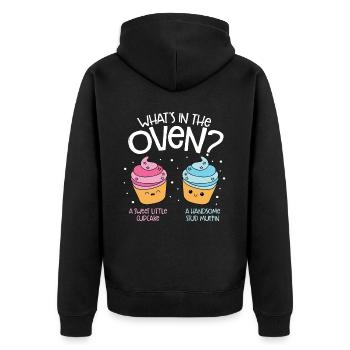 Cupcake Muffin Baking Gift - Unisex Premium Organic Zip Hoodie - black - Back - Nico (187cm)