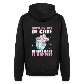 Cupcake Muffin Baking Gift - Unisex Premium Organic Zip Hoodie - black - Back - Nico (187cm)