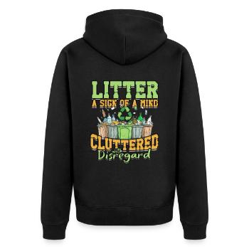 Environmental Protection Environmentalists - Unisex Premium Organic Zip Hoodie - black - Back - Nico (187cm)