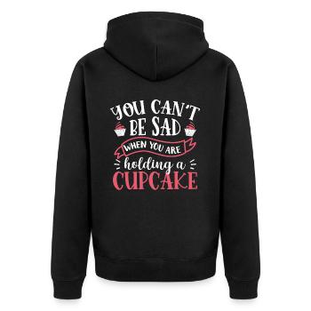 Cupcake Muffin Baking Gift - Unisex Premium Organic Zip Hoodie - black - Back - Nico (187cm)