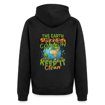 Environmentalist Environmental Protection - Unisex Premium Organic Zip Hoodie - black - Back - Nico (187cm)