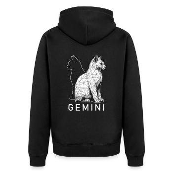 Chat Gémeaux - Veste à capuche bio Premium Unisexe - noir - Dos - Nico (187cm)