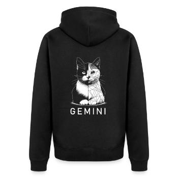 Gémeaux - Veste à capuche bio Premium Unisexe - noir - Dos - Nico (187cm)