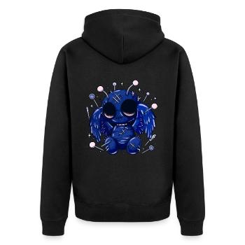 Pastel Goth Cute Mothman - Unisex Premium Bio Zip Hoodie - Schwarz - Hinten - Nico (187cm)