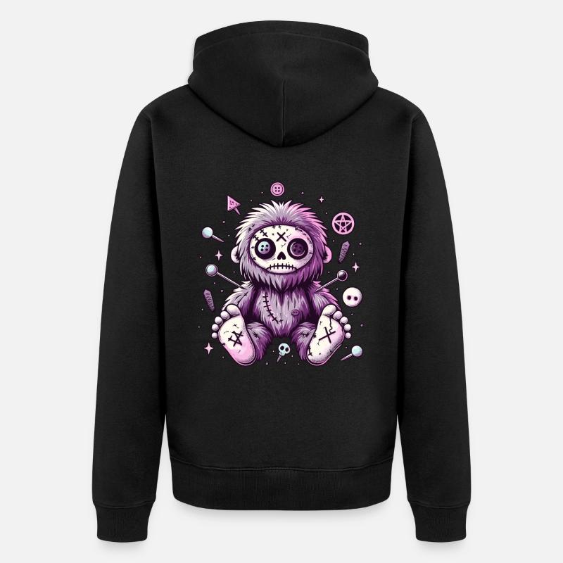 Kawaii Pastel Goth Bigfoot - Veste à capuche bio Premium Unisexe - noir