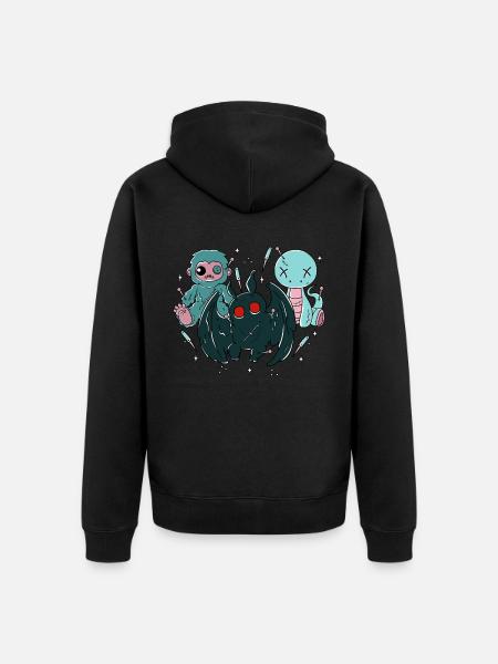 Kawaii Pastel Goth Cryptids - Unisex Premium Organic Zip Hoodie - black