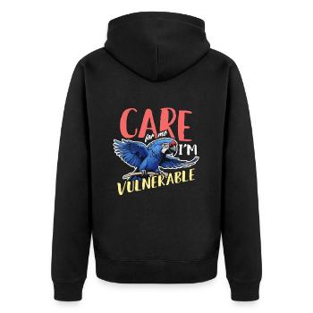 Macaw Bird Care For Me I'm Bird Owner Macaw Lover - Unisex Premium Bio Zip Hoodie - Schwarz - Hinten - Nico (187cm)