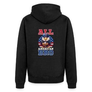 4 juillet Baseball All American Bro Eagle - Veste à capuche bio Premium Unisexe - noir - Dos - Nico (187cm)