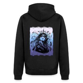 Shaman Nature Forest WarriorShaman - Unisex Premium Organic Zip Hoodie - black - Back - Nico (187cm)